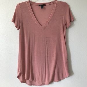 striped v neck shirt